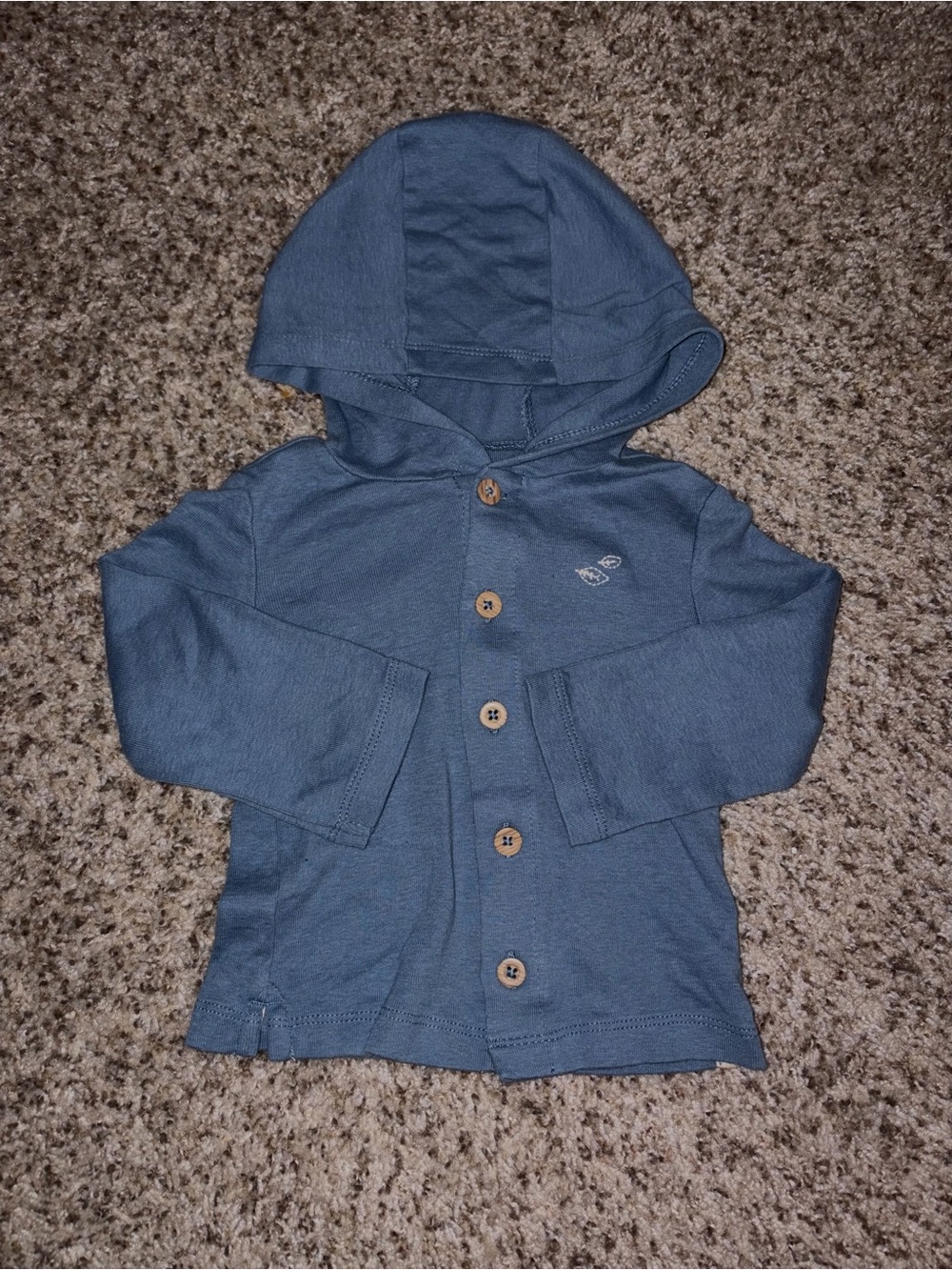 Carter's Slate Blue Hooded Button-Up Top
